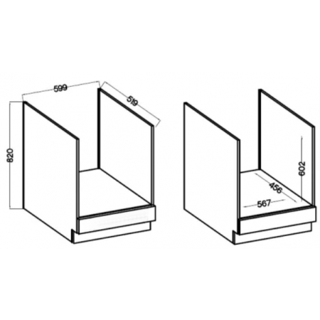 Szafka pod piekarnik 60 cm kaszmir + biały CAROL 60 DG BB